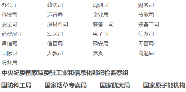 开云体育 开云平台工信部领导和各司局领导班子分工及职责（最新版）(图1)