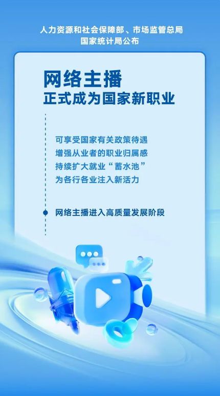 人社部官宣19个新职业 网络主播“转正”了开云体育 Kaiy